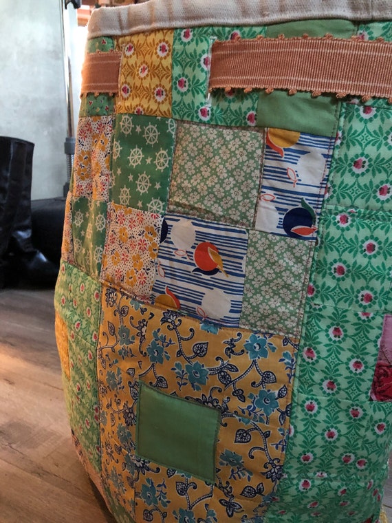 Patchwork Vintage quilt squares overnight bag - image 5