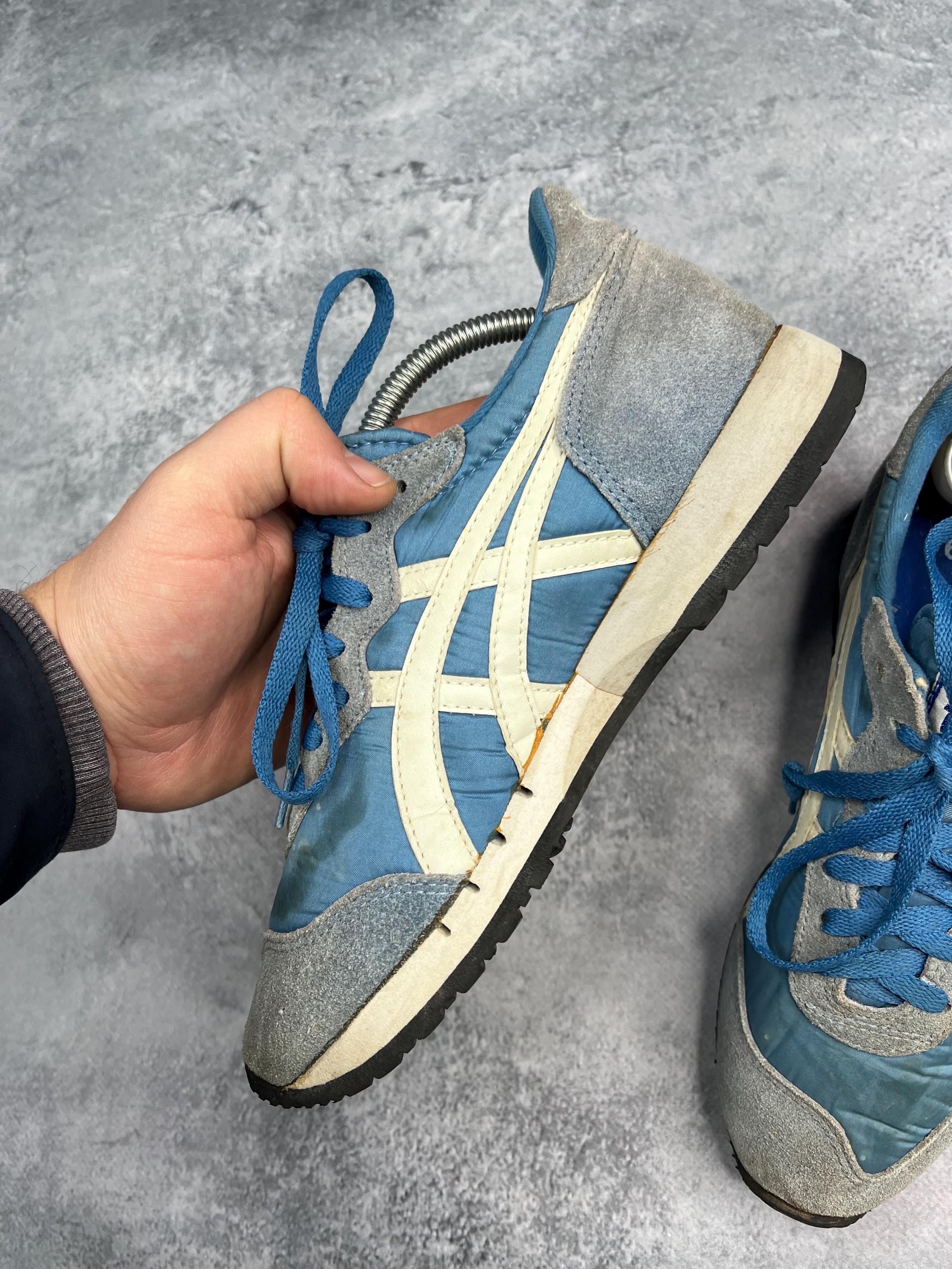 Vintage 80's Asics Tiger Markle Color Navy Made in Japan Men US 6