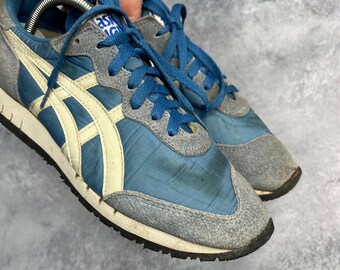 Vintage 80's Asics Tiger Markle Color Navy Made in Japan Men US 6