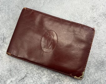 Cartier Vintage Logo Wallet 90s Red/Gold