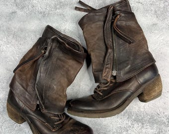 Botas Simon A.S.98 para mujer, talla 6 (37), color negro, estilo motero, de cuero suave cromado AS98