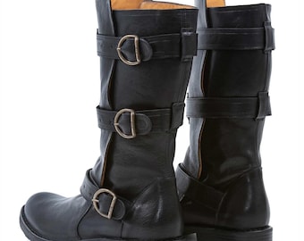 Botas de piel negras FIORENTINI+BAKER ETERNITY, botas de media caña, tallas EU38 - US7.5