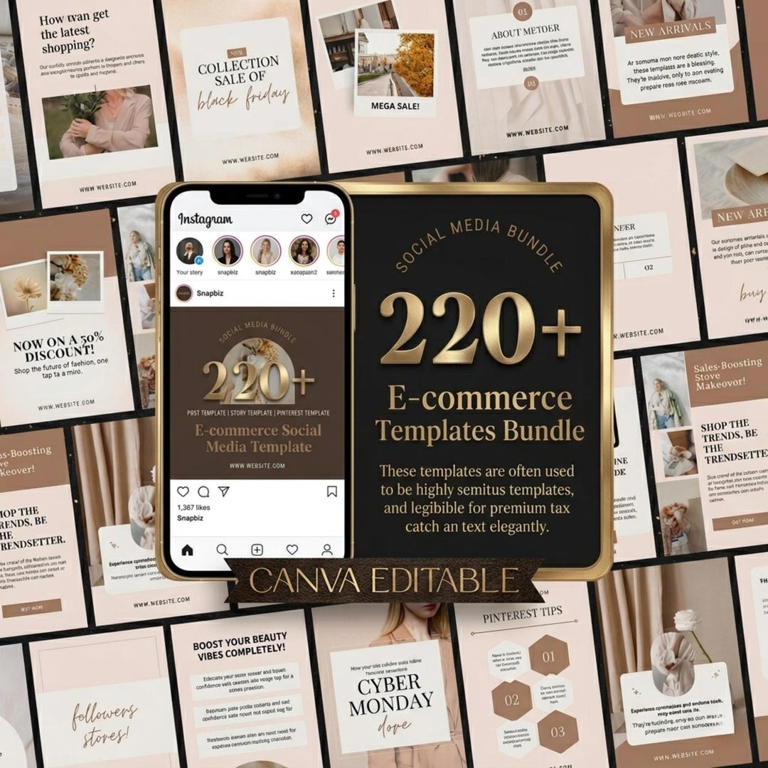 Ecommerce Social Media Pinterest Instagram Canva Templates Bundle ...