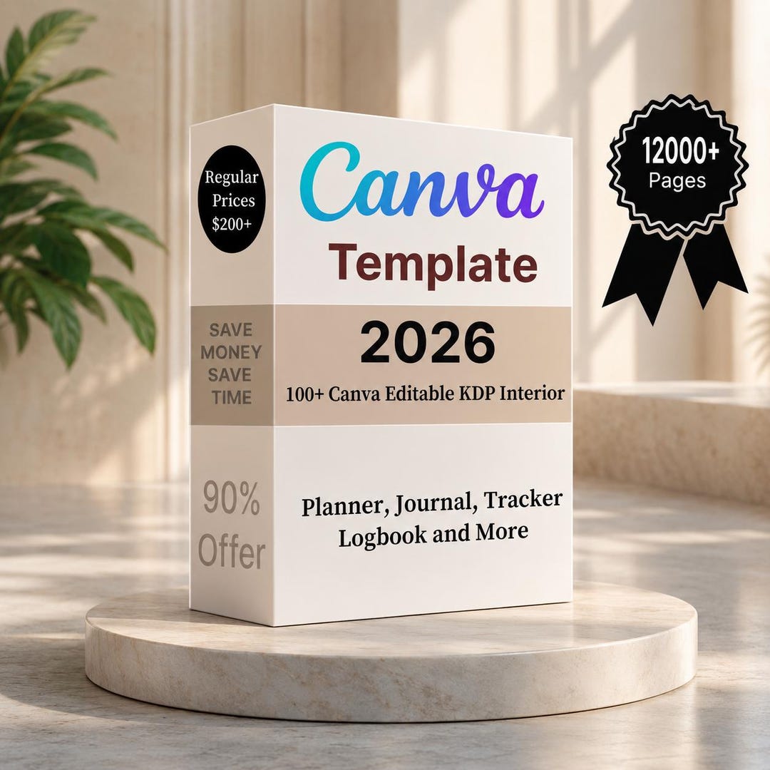 100 Editable KDP Templates 2026 | Canva Template Bundle for Low Content ...