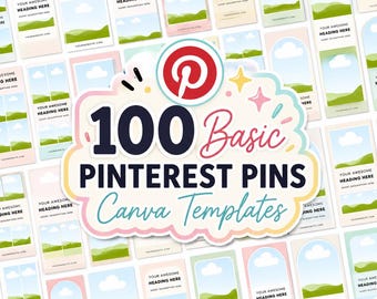 100 Minimal Pinterest Pin Templates for Any Niche | Editable Canva Pin Designs | Pinterest Marketing Kit | Modern Pin Templates Digital