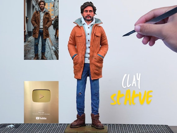 Custom Action Figure, Character Mode -Handmade, Custom Statue Based on Photos, Personalized Gift for Husband, Unique Artwork Gift for Lover