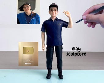 Custom Action Figure,Mini Sculpture,Bobbleheads, Unique Figurine Gift for Boyfriend, A Fun and Meaningful Handmade Sculpture to Keep Forever