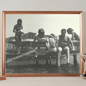 1970s Turkish Beach Print | Vintage Pier Leap Coastal Photography (Digital Download)