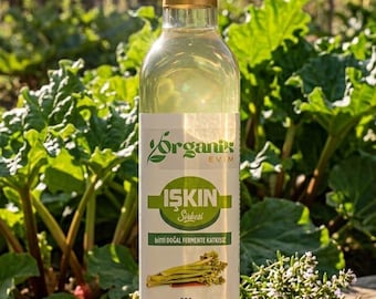 Wild Rhubarb Vinegar - Artisan Işgın Vinegar - Raw and Unfiltered with Mother - Gourmet Fruit Vinegar for Salads and Health