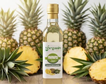 Zelfgemaakte ananasazijn - rauw, ongefilterd met moedermelk - ambachtelijke fruitazijn voor salades, marinades Natuurlijke probiotische detoxdrank