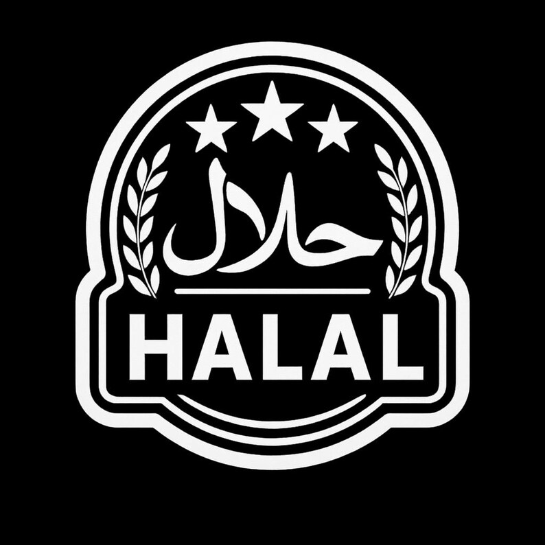 White Halal Sticker Halal Vinyl Sticker - Islamic Window Decal, Modern Design - Etsy