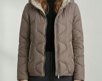 Giacca invernale trapuntata da donna / Parka con cappuccio in stile coreano / Caldo abbigliamento casual da strada