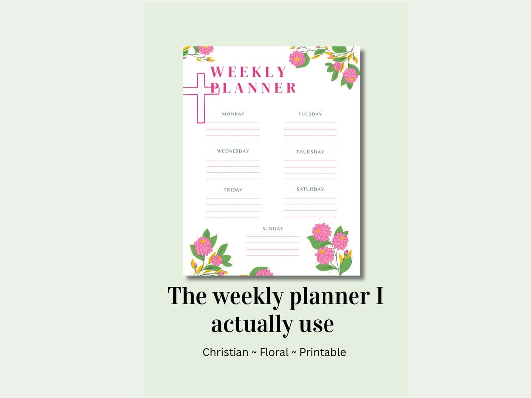 Floral Weekly Planner Printable | Pink & Green Schedule (PDF Download 8 ...