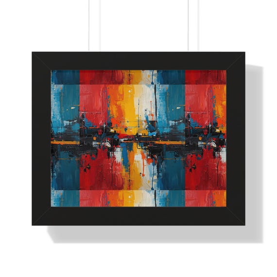 Abstract Colorful Cityscape Framed Horizontal Poster