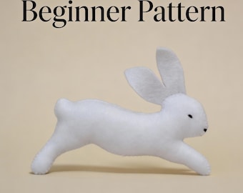 PATRON de couture de lapin pour débutant, tutoriel lapin en feutre, téléchargement numérique