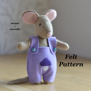 Felt Mouse sewing Pattern : Mini Mice Tutorial & Overalls PDF