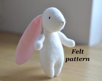 Pink Baby Bunny Ready-to-Sew Mini Soft Toy Kit By Minicraft - DIY Sewing Kit For Beginners & Crafters