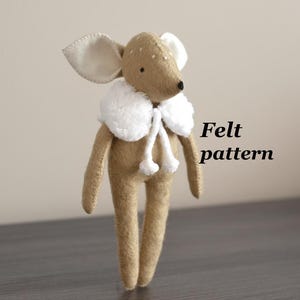 Deer Doll Sewing Pattern with cape : felt  handsewn DIY (PDF Pattern)