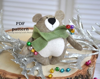 Bär Weihnachts-Muster: Filz Ornament DIY