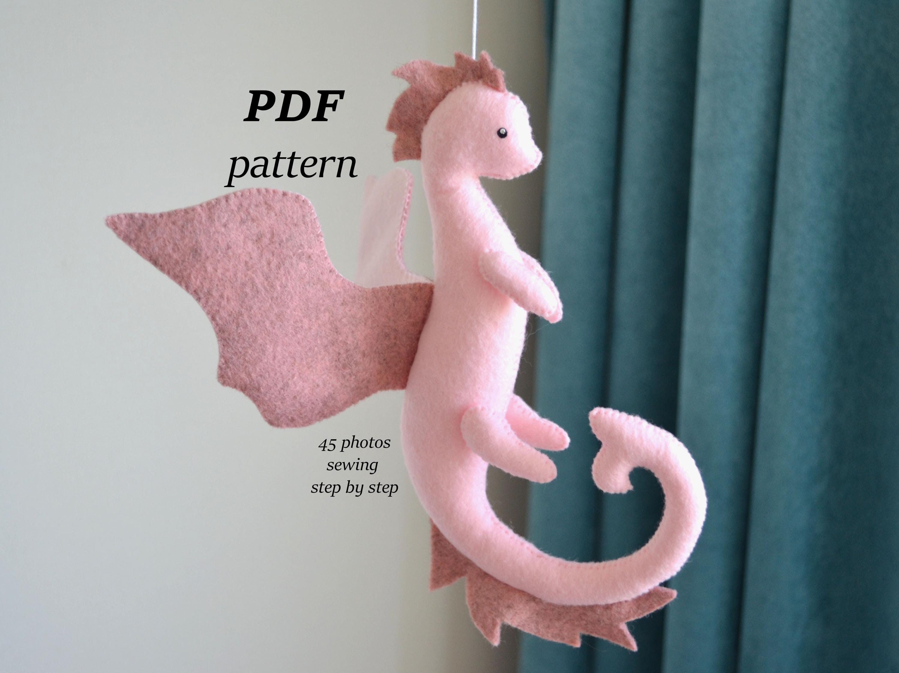 Dragon sewing pattern: felt template DIY