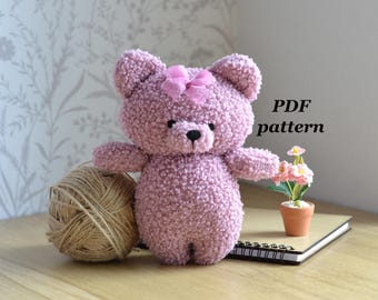 Teddy Bear sewing pattern : easy stuffed toy (DIY without machine)