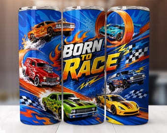 Diseño PNG de vinilo para coche de carreras / Vaso térmico delgado de 20 oz / Sublimación de coche rápido (Descarga digital)