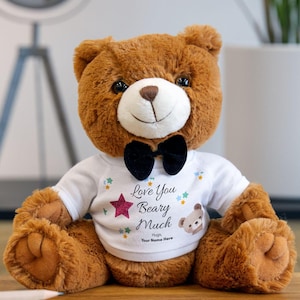 Personalisierter Teddybär, Benutzerdefinierter Name Umarmungsgeschenk, Fernandenken-Spielzeug