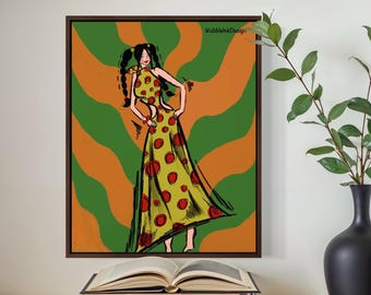 Retro Fashion Art Print – 70s Groovy Wall Decor, Funky Illustration Poster, Digital Download