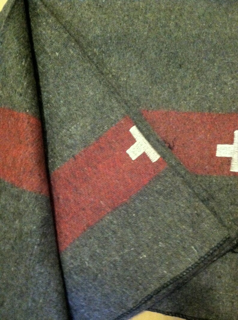 Swiss Army Wool Blanket / Rustic Blanket / Historic Design Etsy