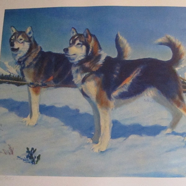 Fred Machetanz "They Opened the North Country" Limited Alaskan Artist Lithograph / Husky