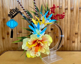 Lantern Blue Swizzle Stick Kymm Bang Mini Half Crown Dapper Day Halloween Comic Con Tiki Day Tiki Oasis VLV