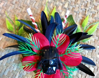 The Floof- Red and Black Darth Vader Star Wars Hair Clip for Tiki Oasis Luau Caliente VLV Pinup