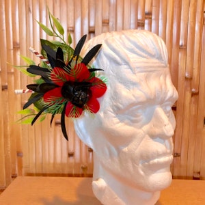 The Floof Red and Black Darth Vader Star Wars Hair Clip for Tiki Oasis Luau Caliente VLV Pinup image 2