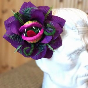 Audrey 2 Purple Rose Little Shop of Horrors Hair Clip Feed Me Seymour Venus Flytrap for Tiki Oasis Halloween Comic Con Cosplay Dapper D image 2
