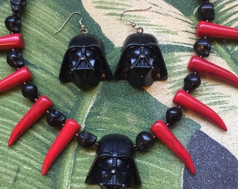 Primitive Darth Vader Star Wars  Necklace Bloody Bantha Teeth Tiki Oasis VLV Pinup