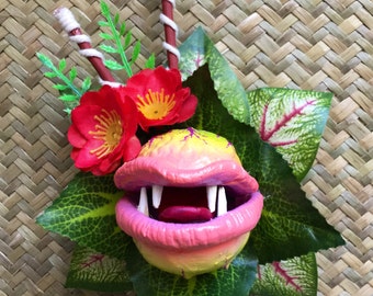 Audrey 2 Little Shop of Horrors Hair Clip Feed Me Seymour Venus Flytrap for Tiki Oasis Halloween Comic Con Cosplay