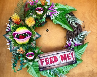 Little Shop of Horrors Audrey 2 Wreath Large Feed Me Seymour Venus Flytrap for Halloween Christmas