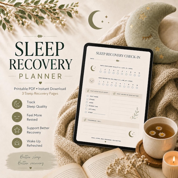 Sleep Tracker Printable | Sleep Journal, Habit & Quality Log | Better Rest Planner PDF