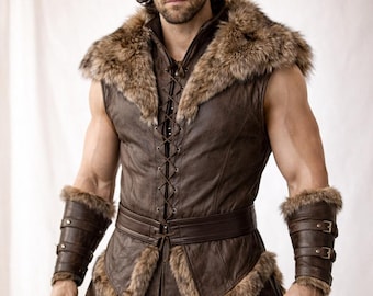 Medieval Viking Leather Costume for Men | Handmade Norse Warrior Armor