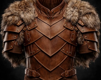 Viking Leather Shoulder Battle Armor | Norse Viking Costume for LARP & Medieval