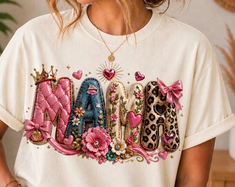 Mama Shirt for Women, Floral Mama Shirt, Mothers Day Gift, Cute Mom Shirt, Trendy Mom Tee, Gift for Mom, Stylish Mama Outfit