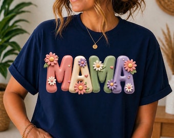 Mama Shirt for Women, Cute Floral Mama Tee, Mothers Day Gift, Trendy Mom Shirt, Gift for Mom, New Mom Gift, Stylish Mama Outfit