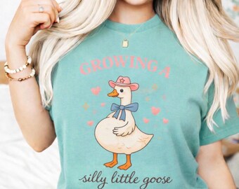 Pregnancy Announcement Shirt, Growing Silly Goose Comfort Colors Tee