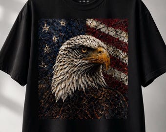 Patriotic Eagle Shirt Comfort Colors 1717, American Flag Graphic Tee, USA Freedom T-Shirt, Vintage Patriotic Shirt, 4th of July Tee