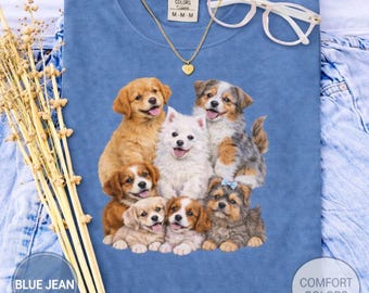 Vintage Puppy T-Shirt, Comfort Colors 1717, Dog Lover Graphic Tee