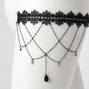 Black Lace Leg Garter