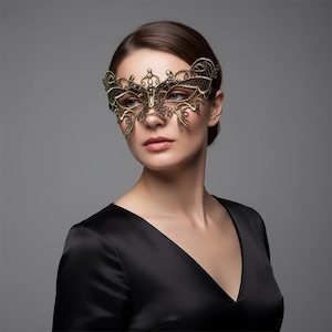 Pack De 6 Máscaras Venecianas De Encaje De Media Cara | Diseños Elegantes En Negro, Dorado Y Blanco | Ideales Para Mascaradas Y Cosplay