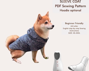 Dog Hoodie Sewing Pattern: Raglan Sleeve Coat, Pajama, Raincoat (PDF Download)