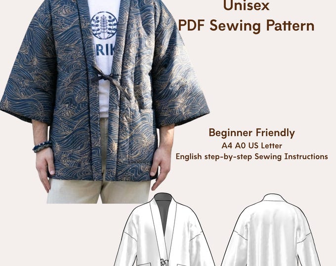 Japanese Style Jacket Pattern Vintage Japanese Haori Jacket – Brown Abstract Pebble Pattern Kimono ...
