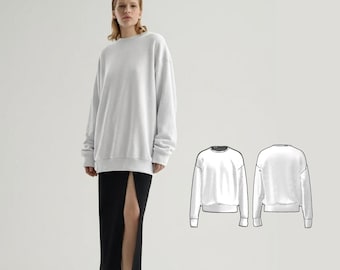 Oversized Pullover Sewing Pattern: Relaxed Fit Loungewear (PDF Pattern)